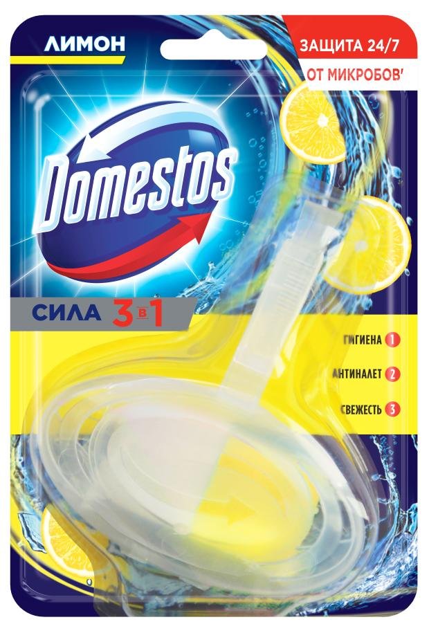 Блок для унитаза Domestos 3в1 лимон Антиналет и гигиена, 40 г