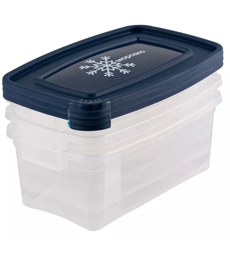 Набор контейнеров для замораживания продуктов МОРОЗКО 1л 3 шт прямоуг. POLIMERBYT C57036