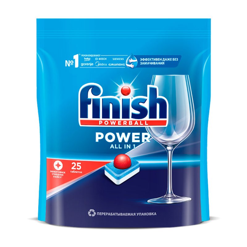 FINISH Таблетки для посудомоечных машин FINISH ALL IN 1 MAX 25 шт