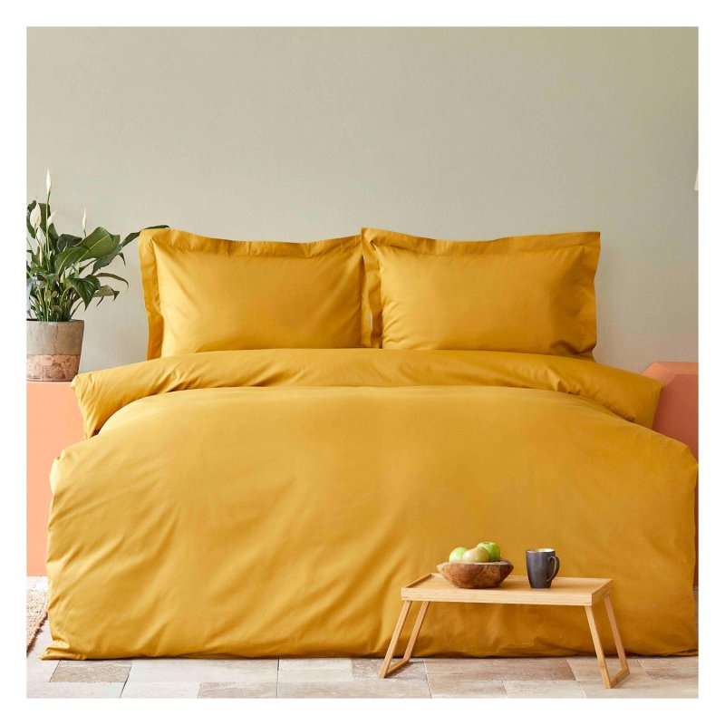 Karaca Home Back To Basic Комплект постельного белья королевского размера из 100 % хлопка светло-горчичного цвета