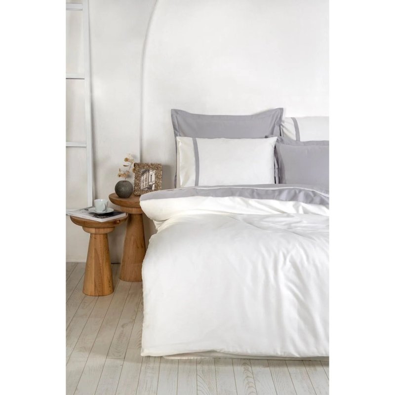 Экокотон, новый базовый Комплект постельного белья королевского размера, 100% органический хлопок, атласный серый, 240X220 см